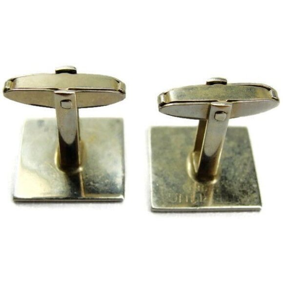 Foster Sterling Silver 925 Vintage Cufflinks Diamond-Cut Center Shirt Tux - Picture 5 of 11
